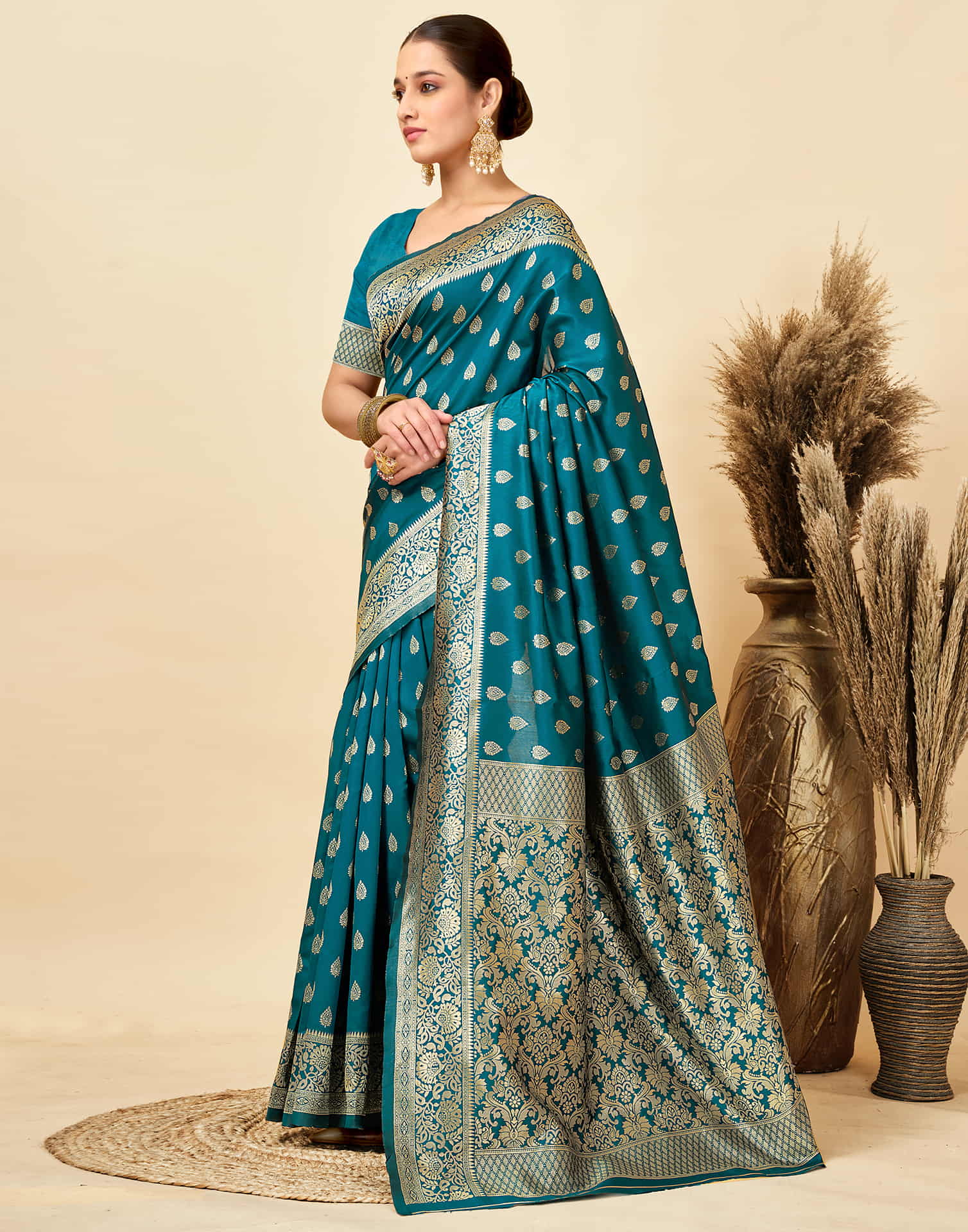 Rama Silk Woven Banarasi Saree