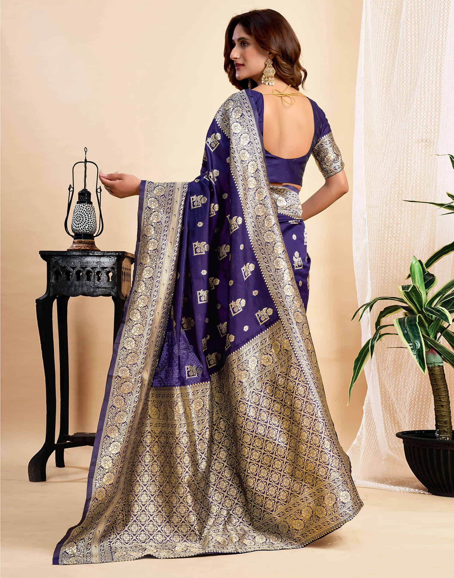 Blue Silk Woven Banarasi Saree