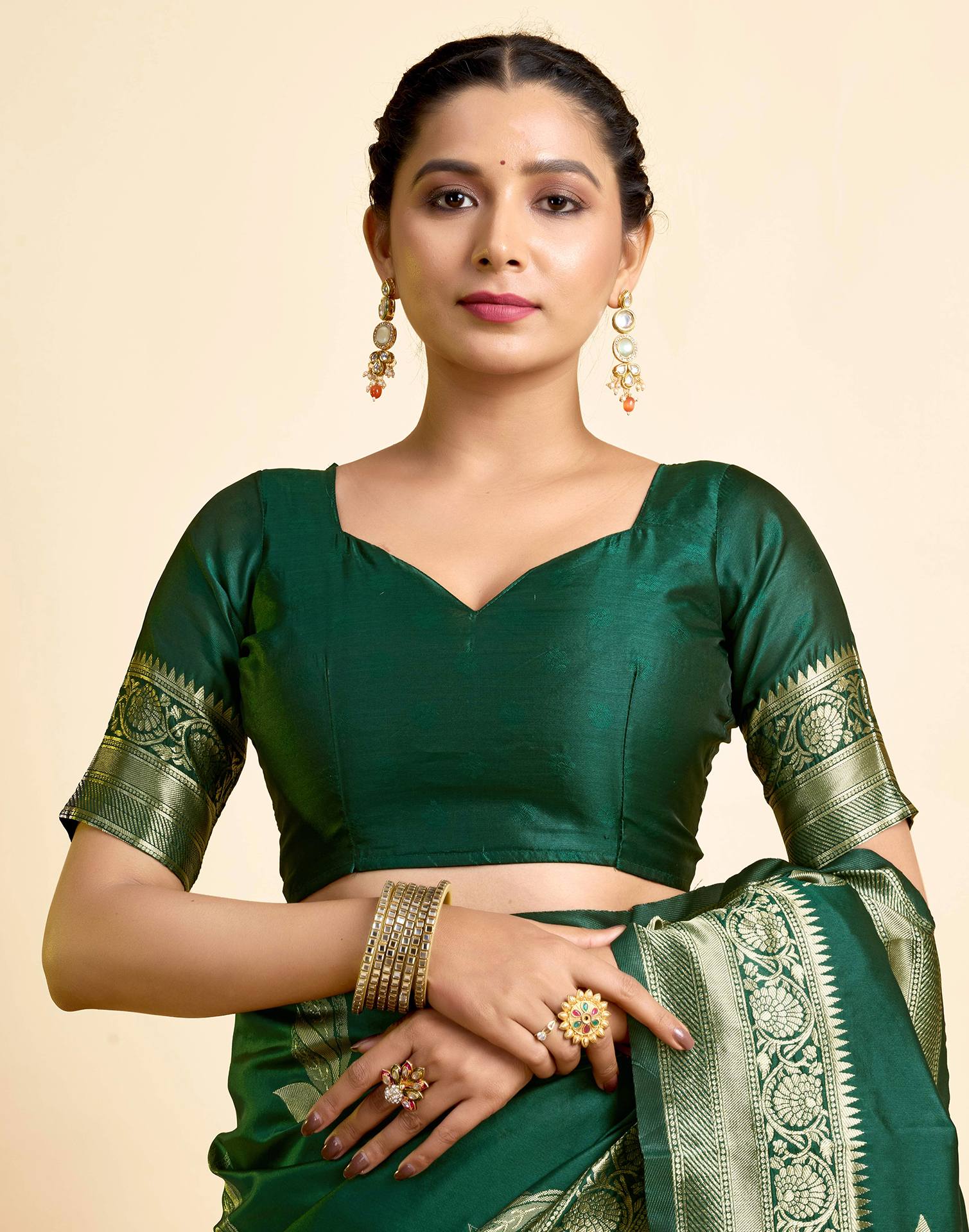 Green Paan Silk Woven Banarasi Saree