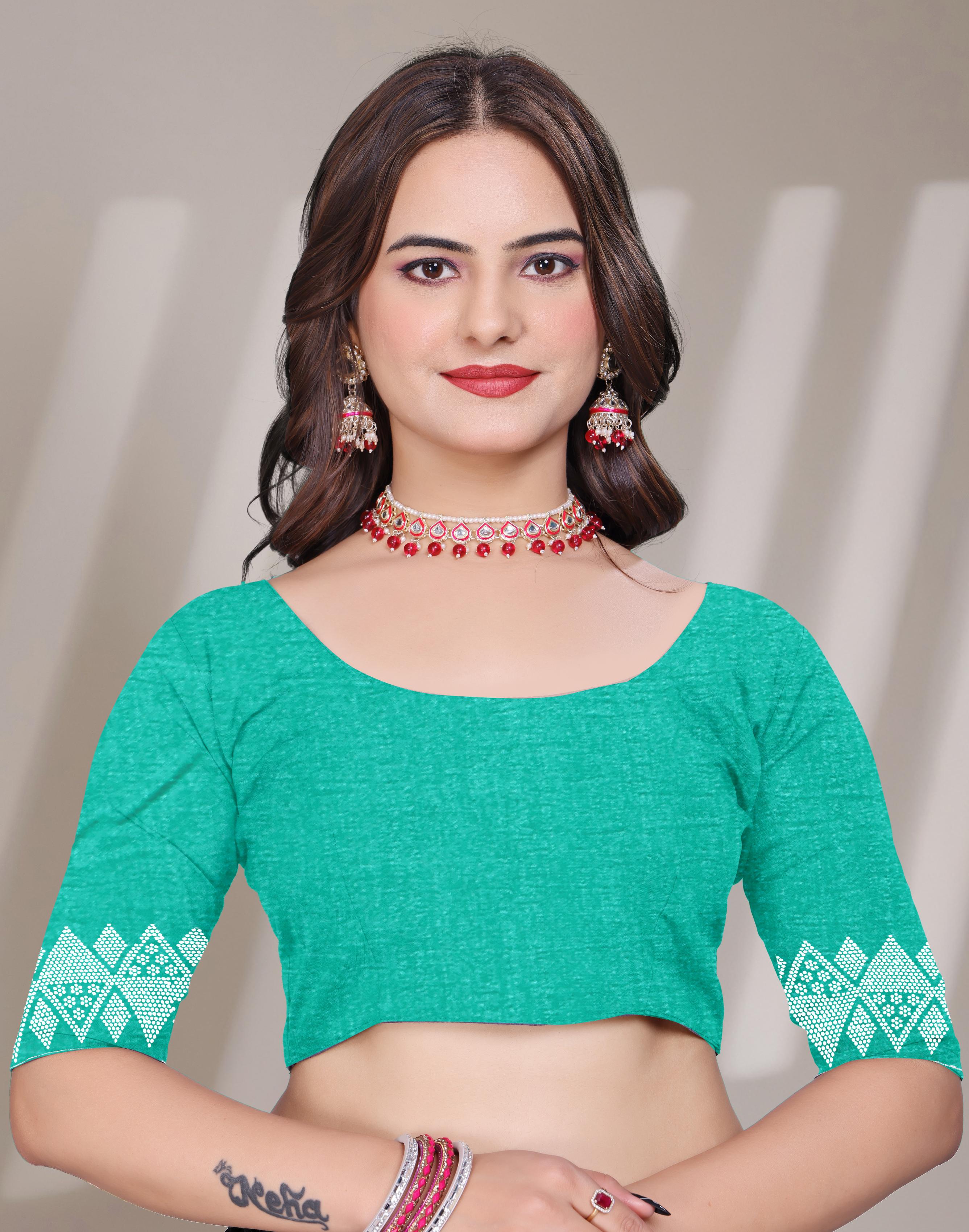 Rama Georgette Diamond Work Saree