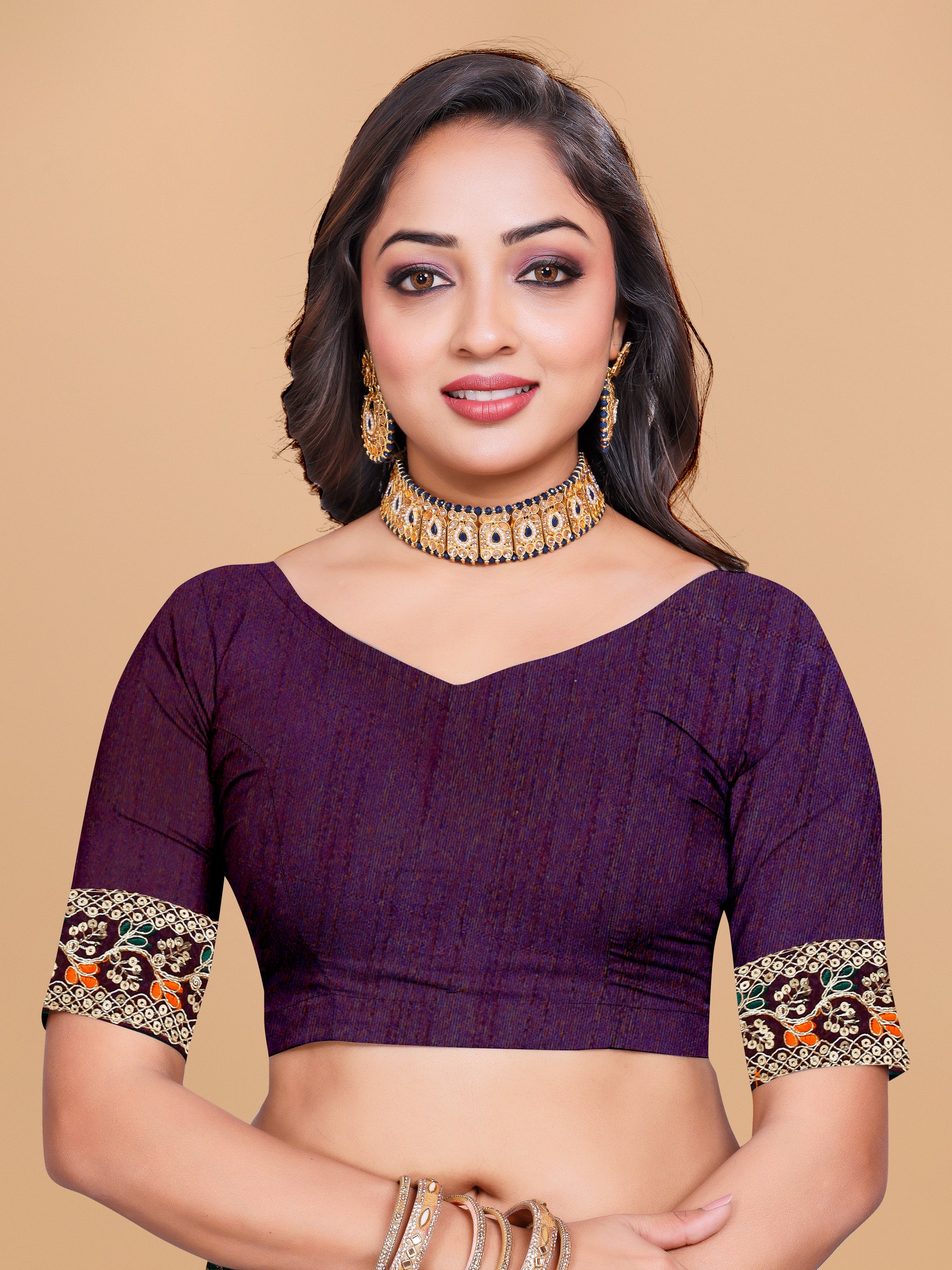 Bandhani Fancy Embroidered Silk Saree With Blouse