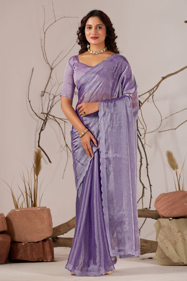 Lavender Jimmy Choo Shimmer Designer Saree