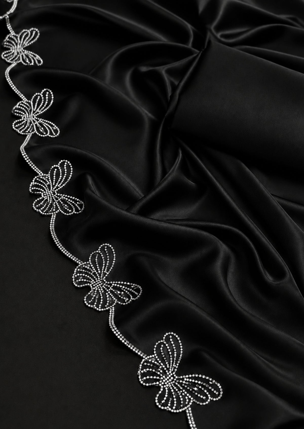 Black Butterfly Swarovski Stone Work Saree