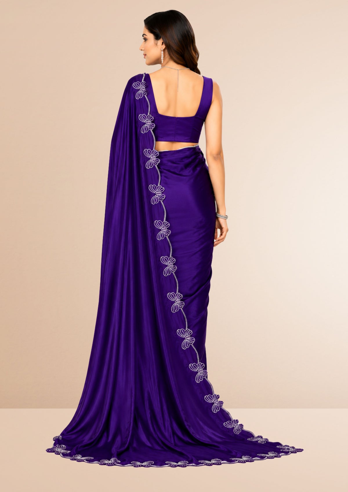 Jambali Butterfly Swarovski Stone Work Saree