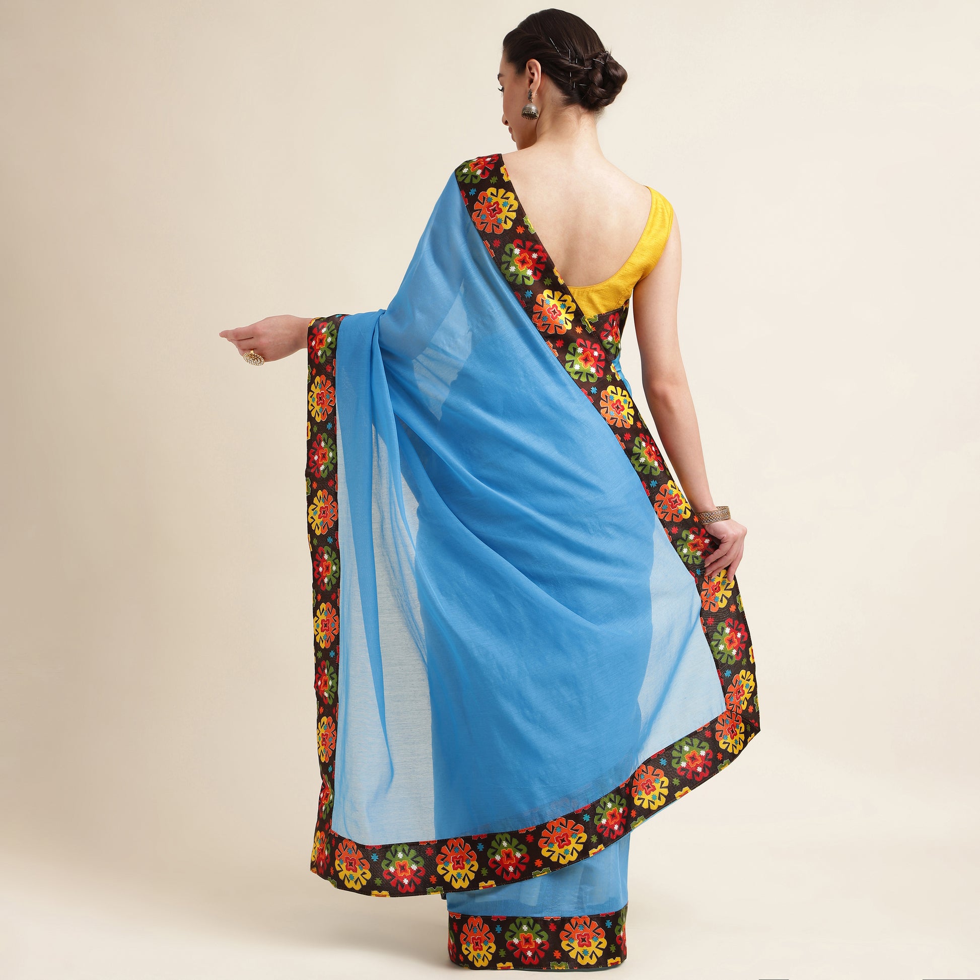 Chanderi Cotton Lace Border Saree