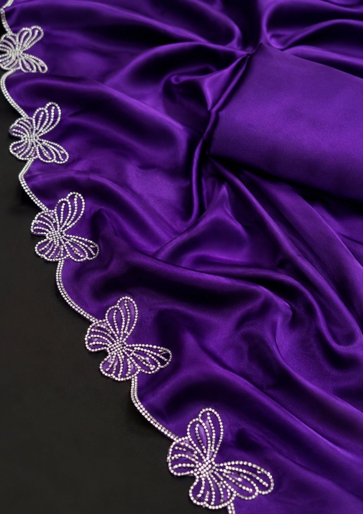 Jambali Butterfly Swarovski Stone Work Saree