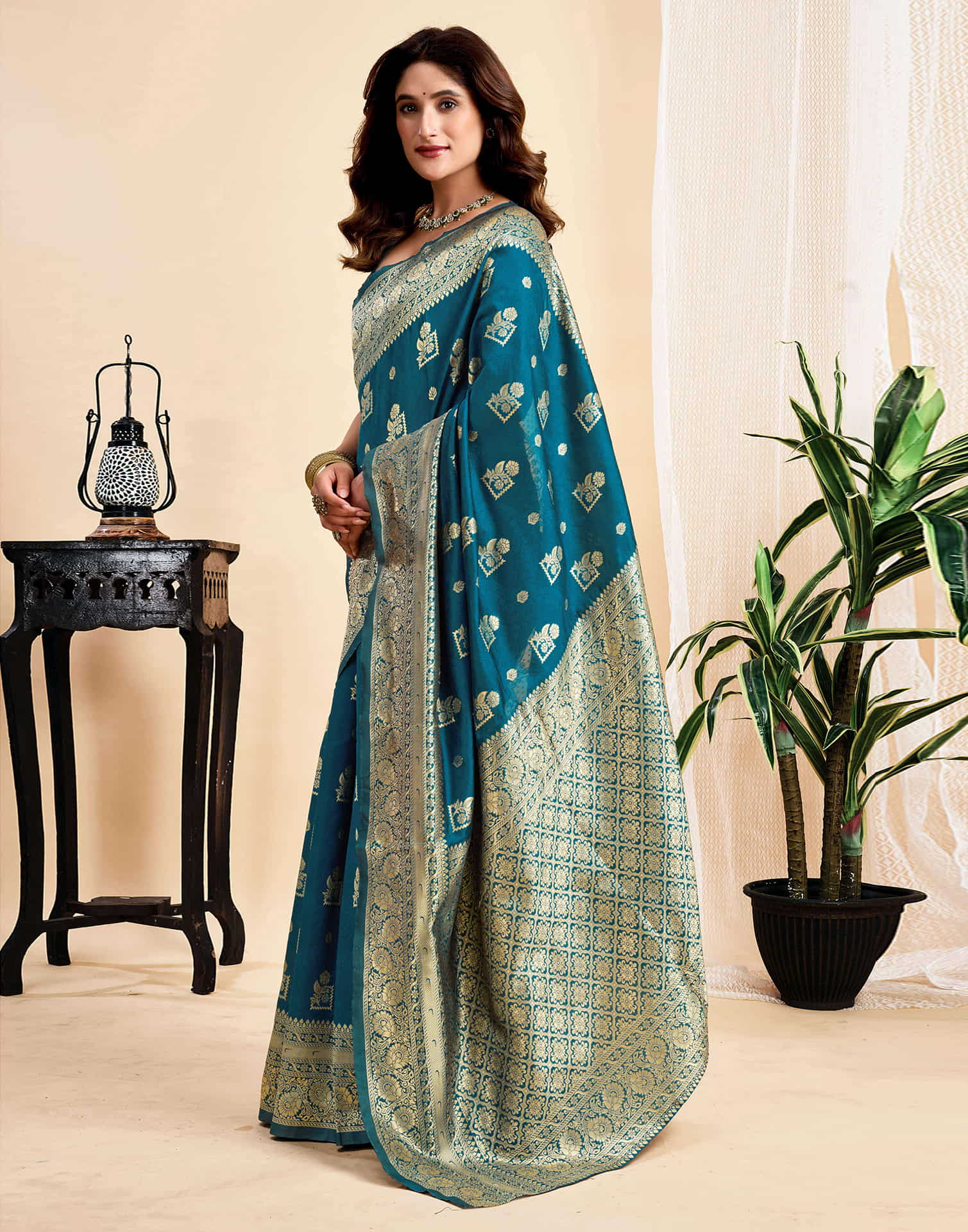 Rama Silk Woven Banarasi Saree