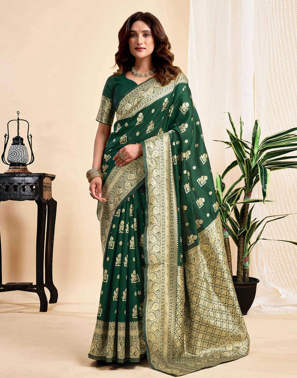 Green Silk  Woven Banarasi Saree