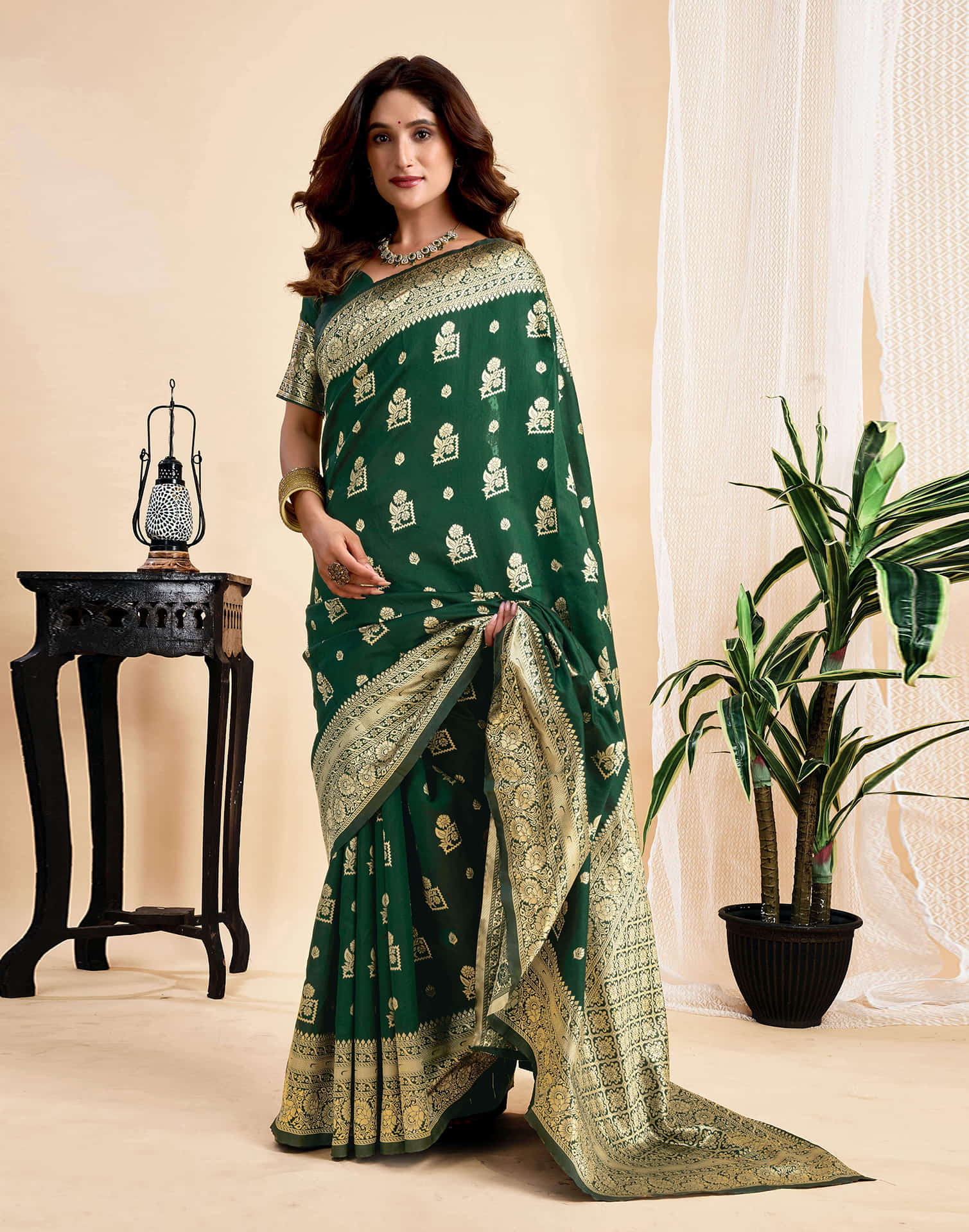 Green Silk  Woven Banarasi Saree