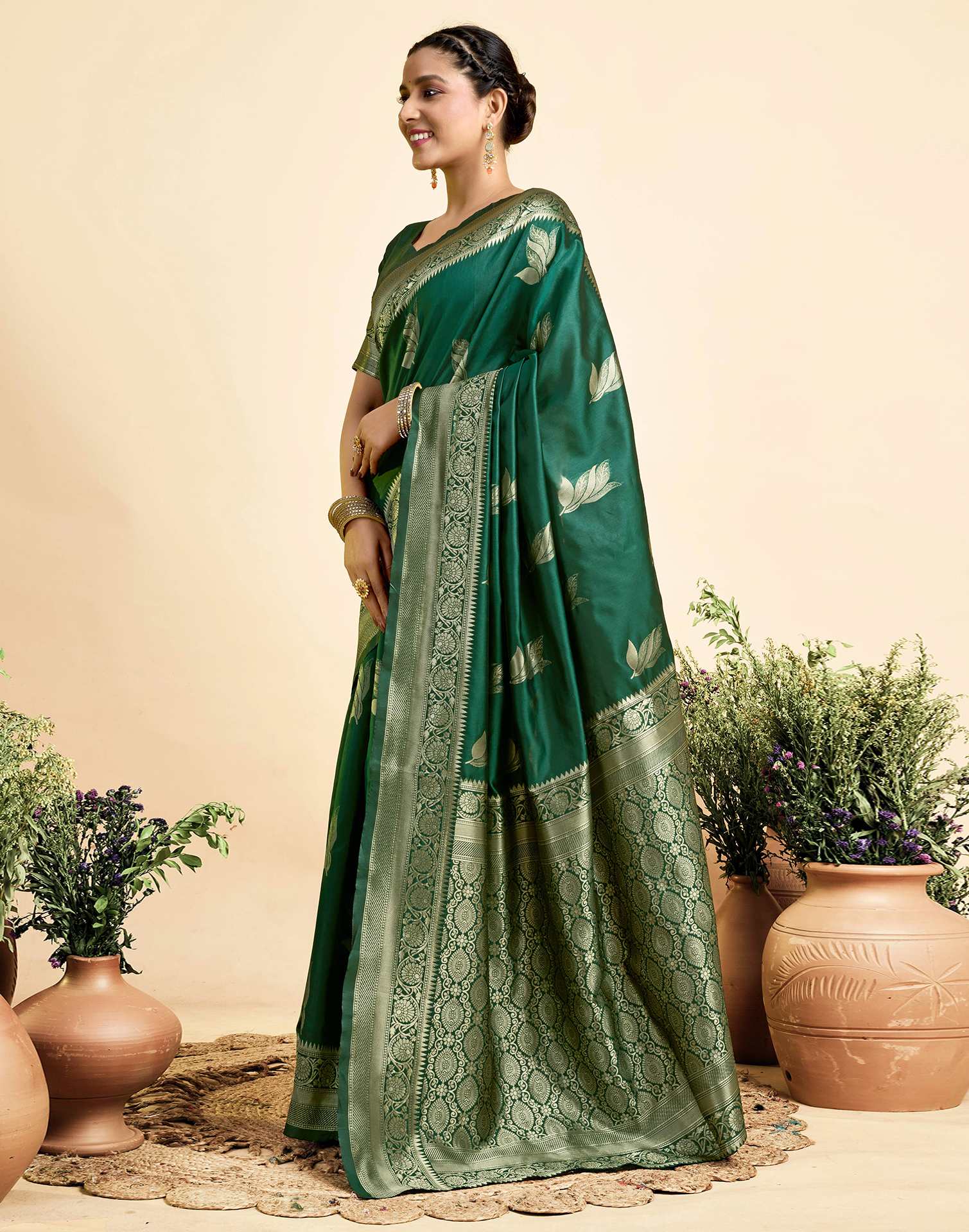 Green Paan Silk Woven Banarasi Saree