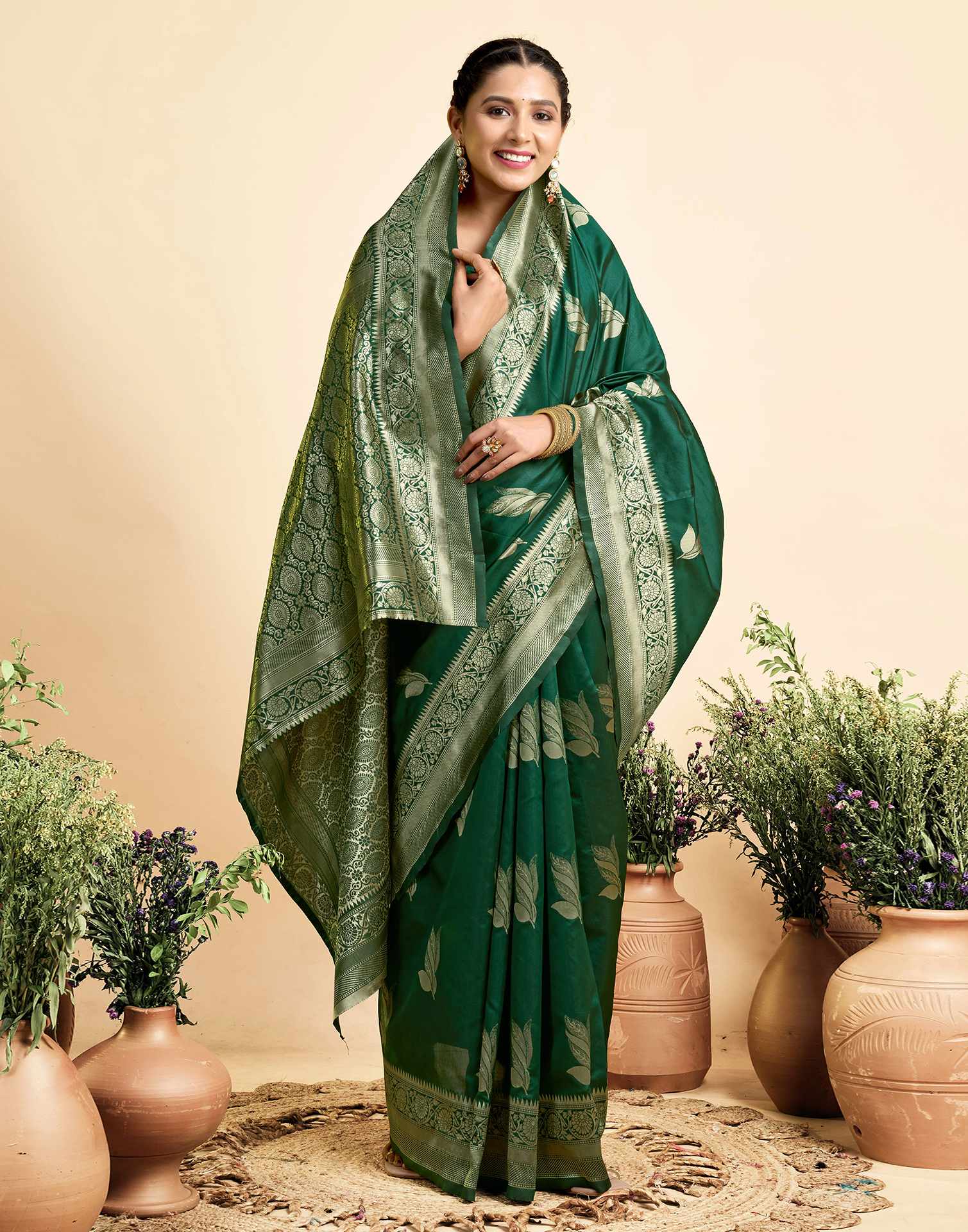Green Paan Silk Woven Banarasi Saree