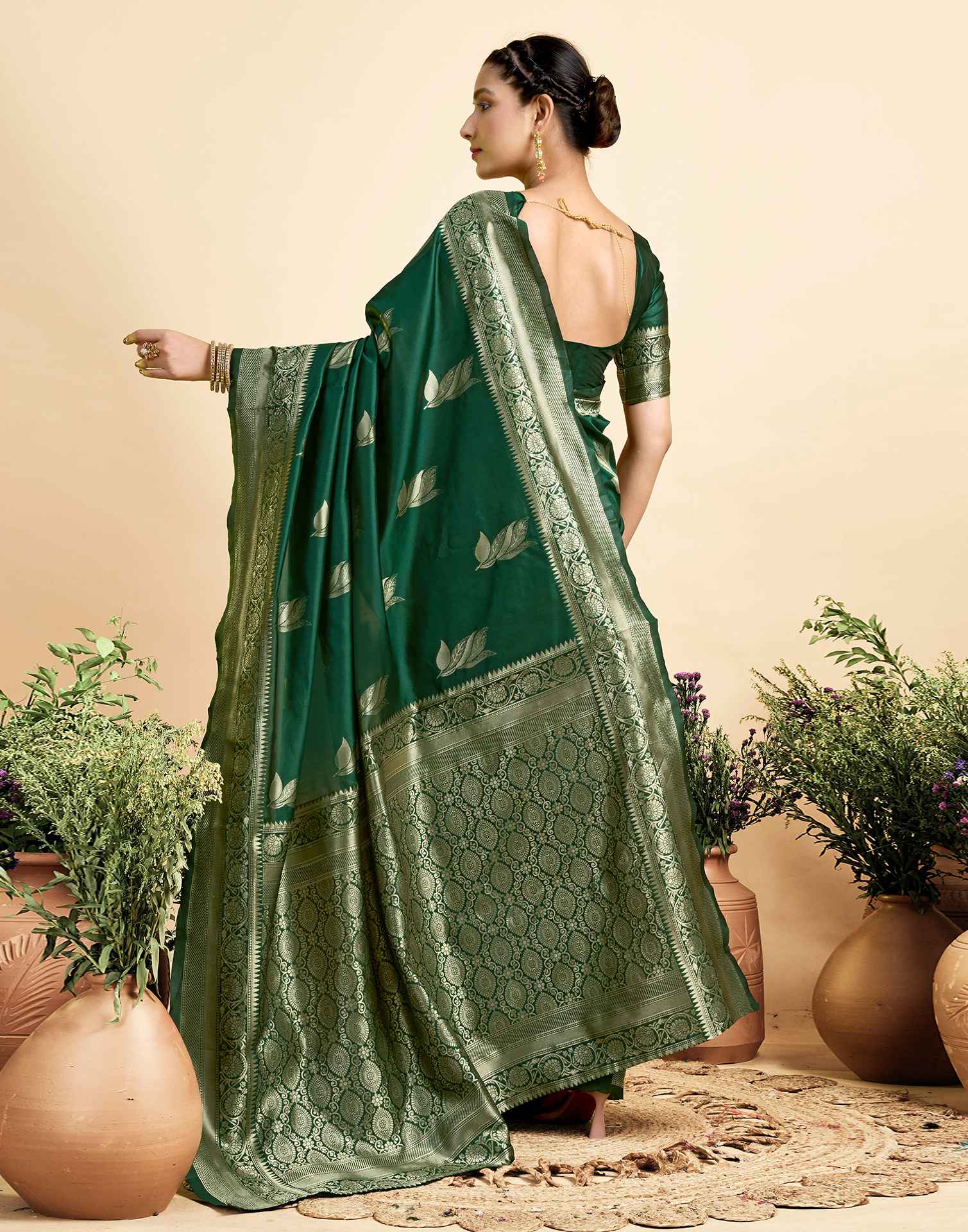 Green Paan Silk Woven Banarasi Saree