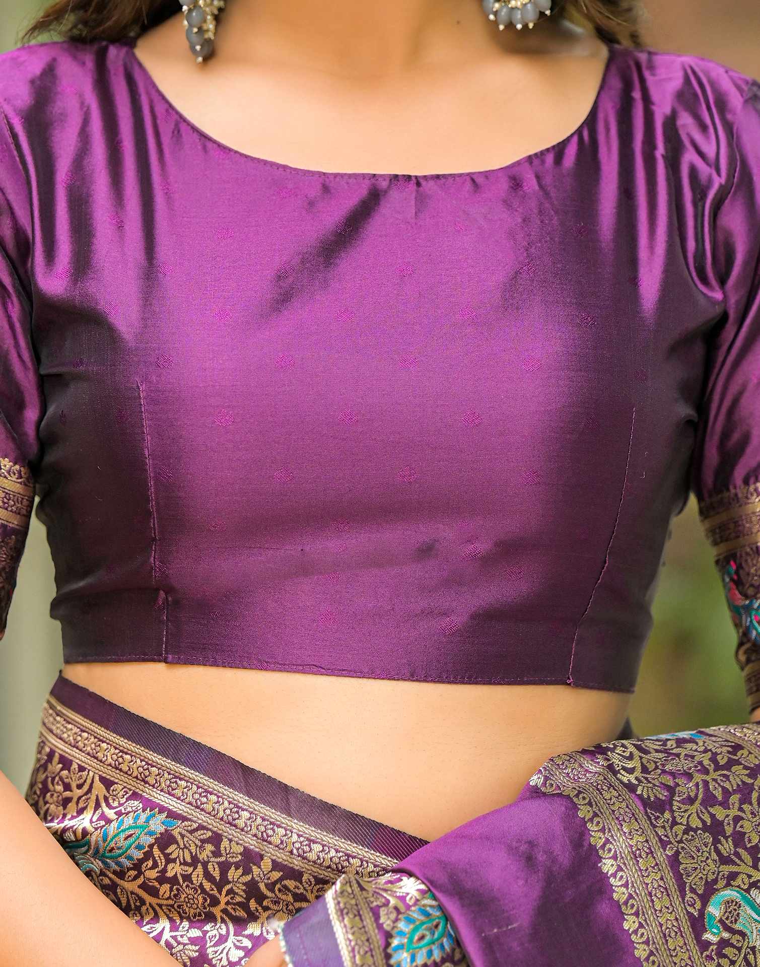 Wine Mor Silk Woven Banarasi Saree
