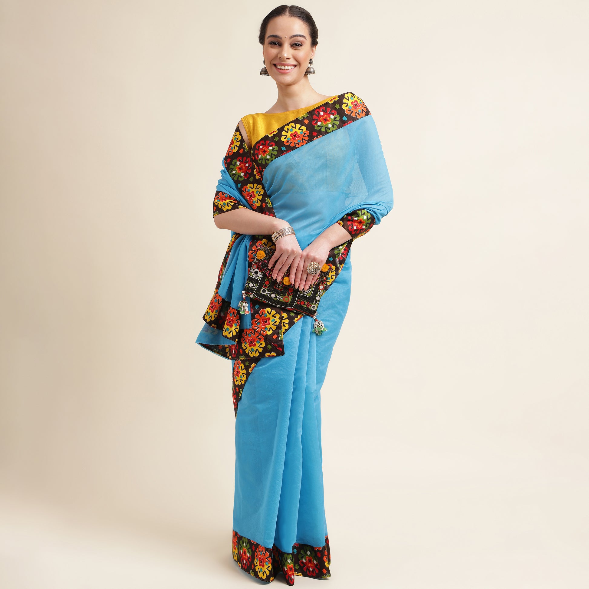 Chanderi Cotton Lace Border Saree
