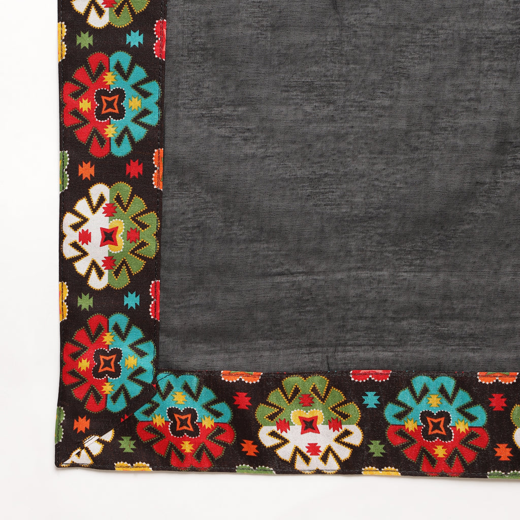 Black Cotton  Self Design Chanderi Saree