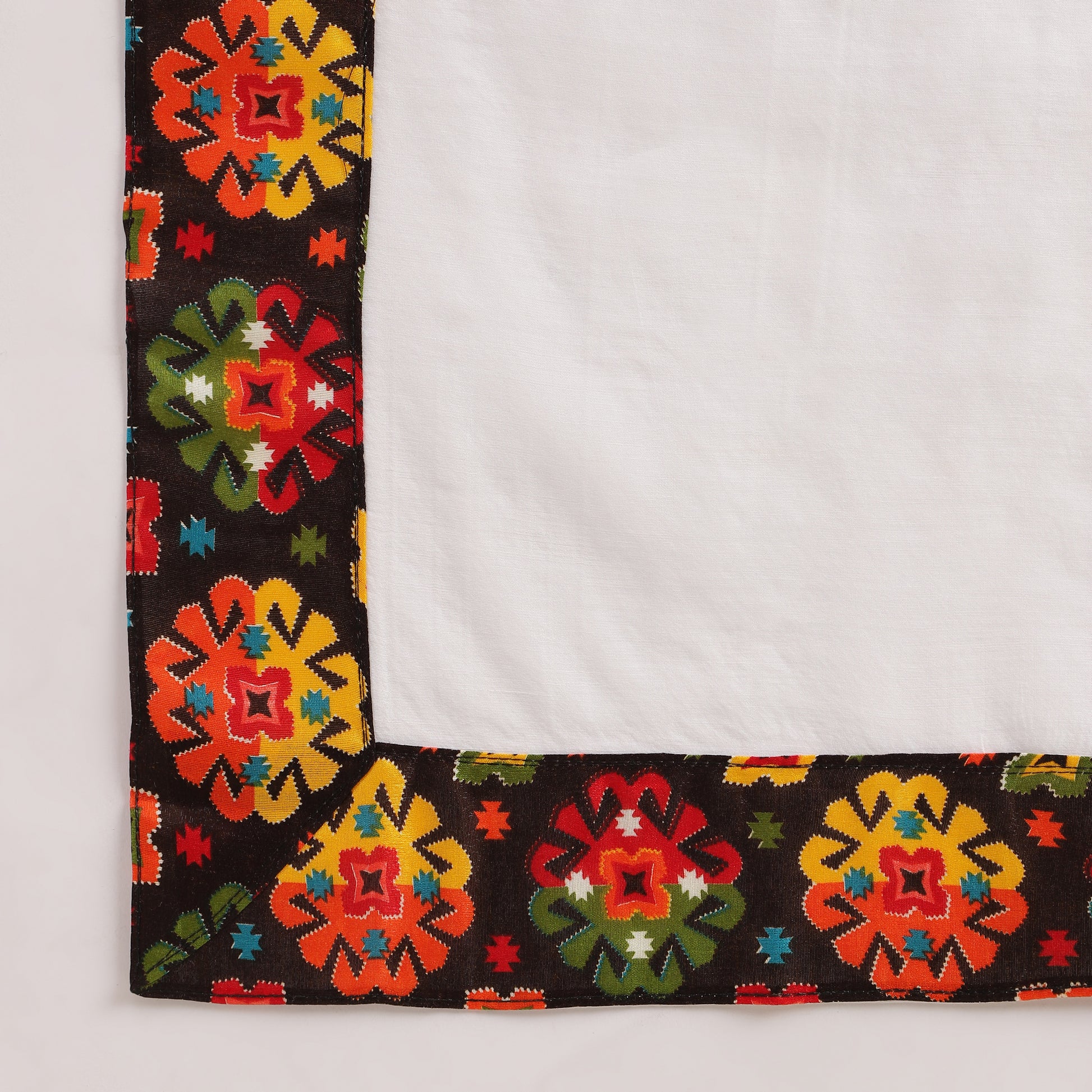 White Chanderi Saree with Lace Border
