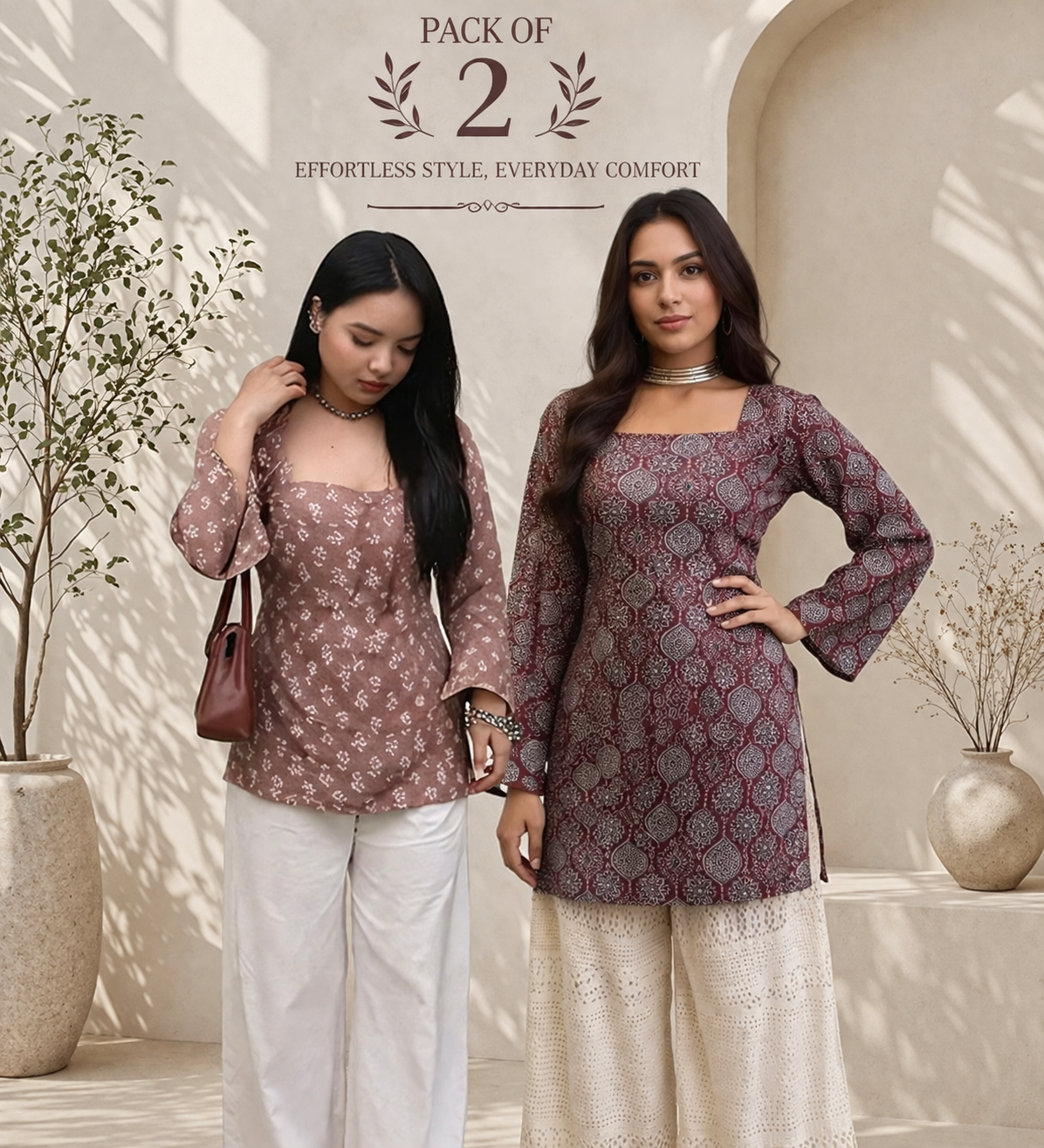 Cotton Kurti Combo - Pack of 2