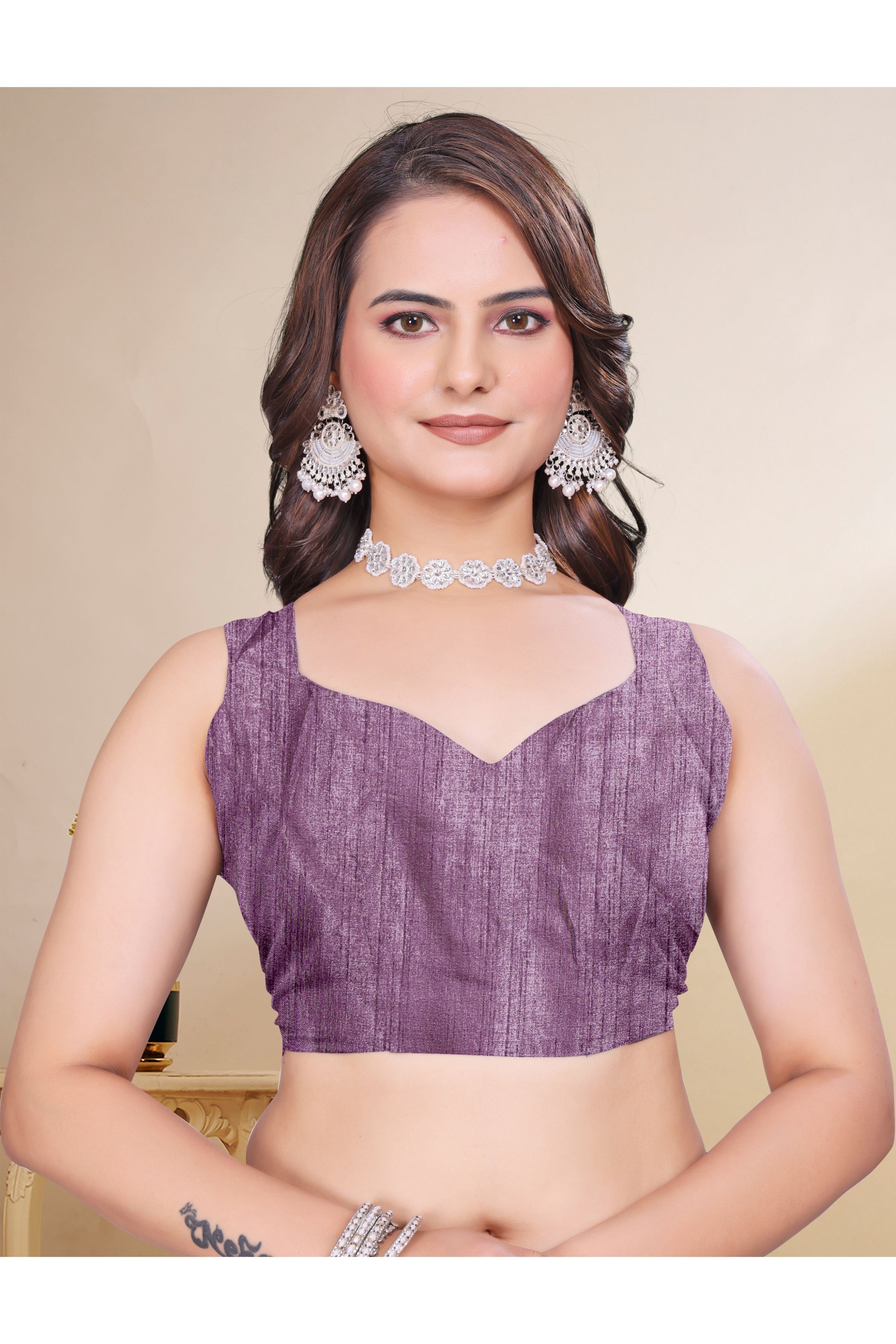Mauve Diamond Work Georgette Designer Saree