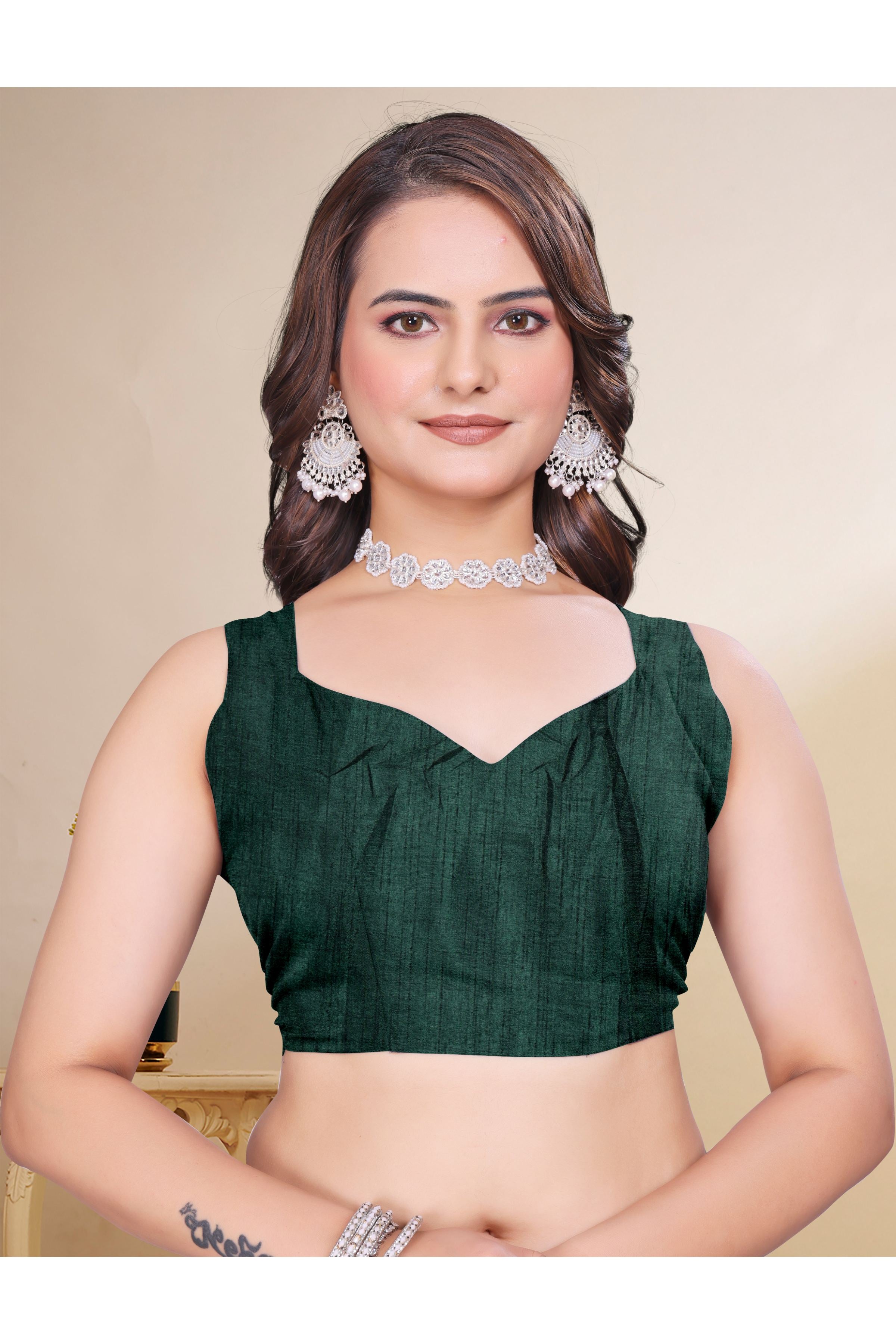 Bottle Green Diamond Work Georgette Designer Saree