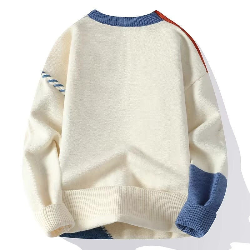 Man Non-Iron Patchwork Sweaters Men's Spring Autumn Winter Men's Sweater Classic Style Casual Pullovers