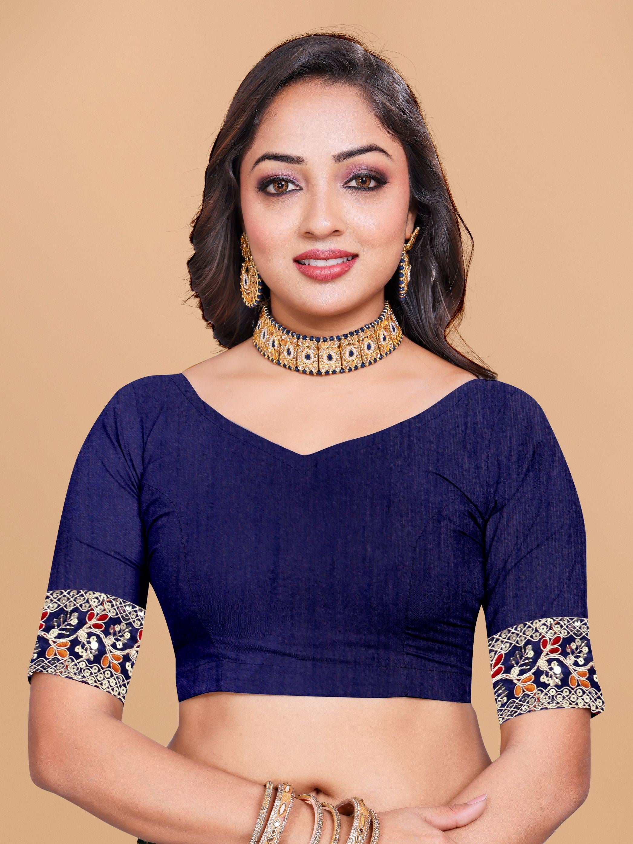 Navy Blue Designer Bandhani Print Georgette Saree with Fancy Lace Border
