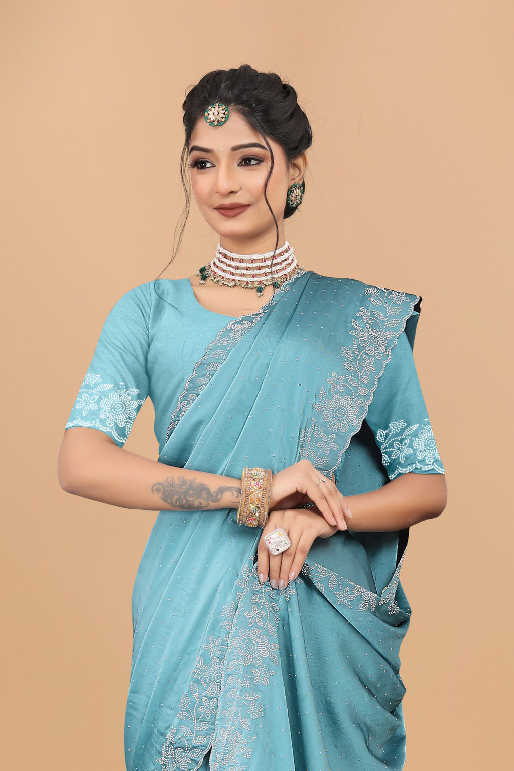 NEW LAUCHED RANGOLI SAREE WITH BEAUTIFUL WORK AND