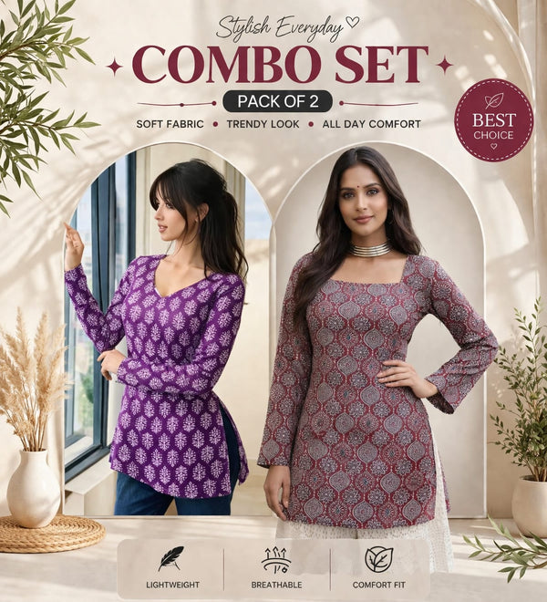 Cotton Kurti Combo - Pack of 2