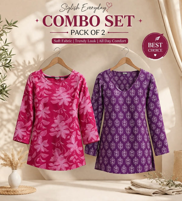 Cotton Kurti Combo - Pack of 2