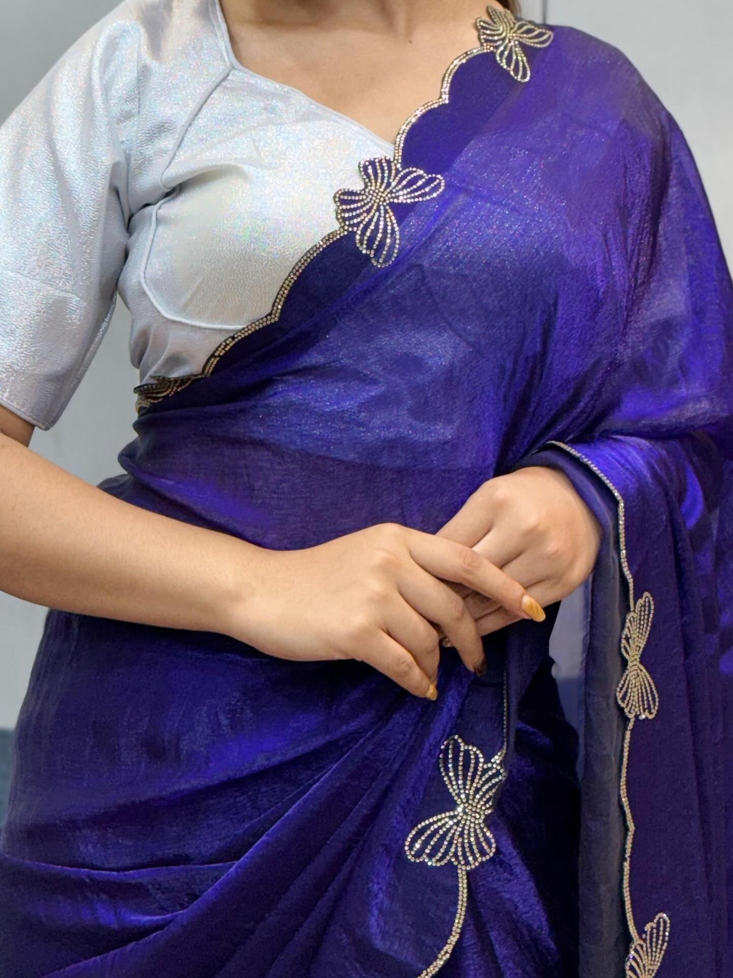 Butterfly Elegance Stone Work Saree