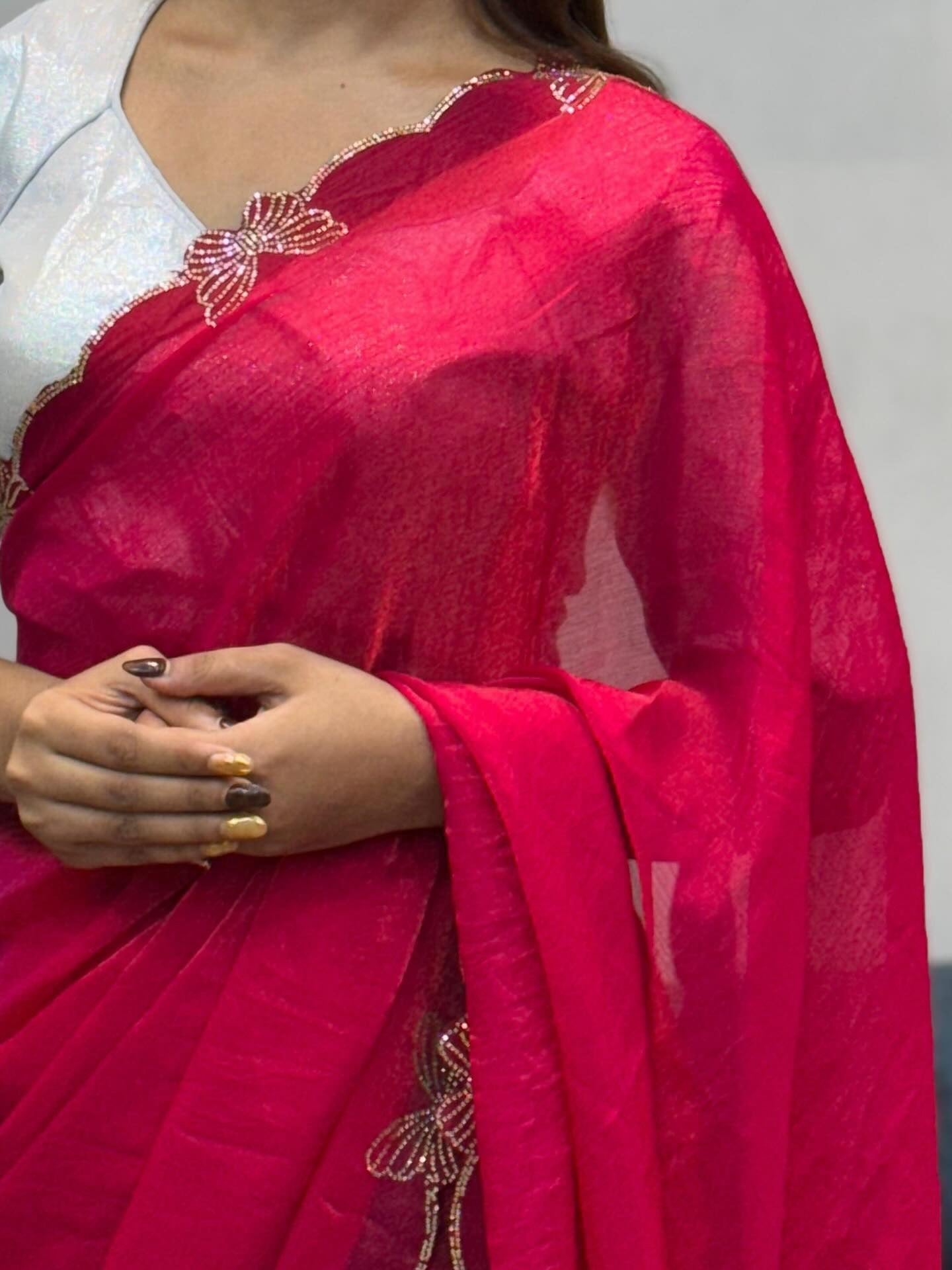 Butterfly Elegance Stone Work Saree
